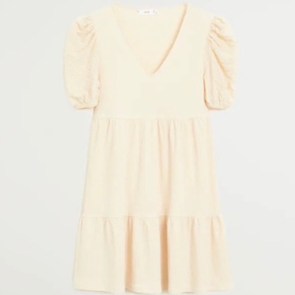 Mango Puffed Sleeve Dress